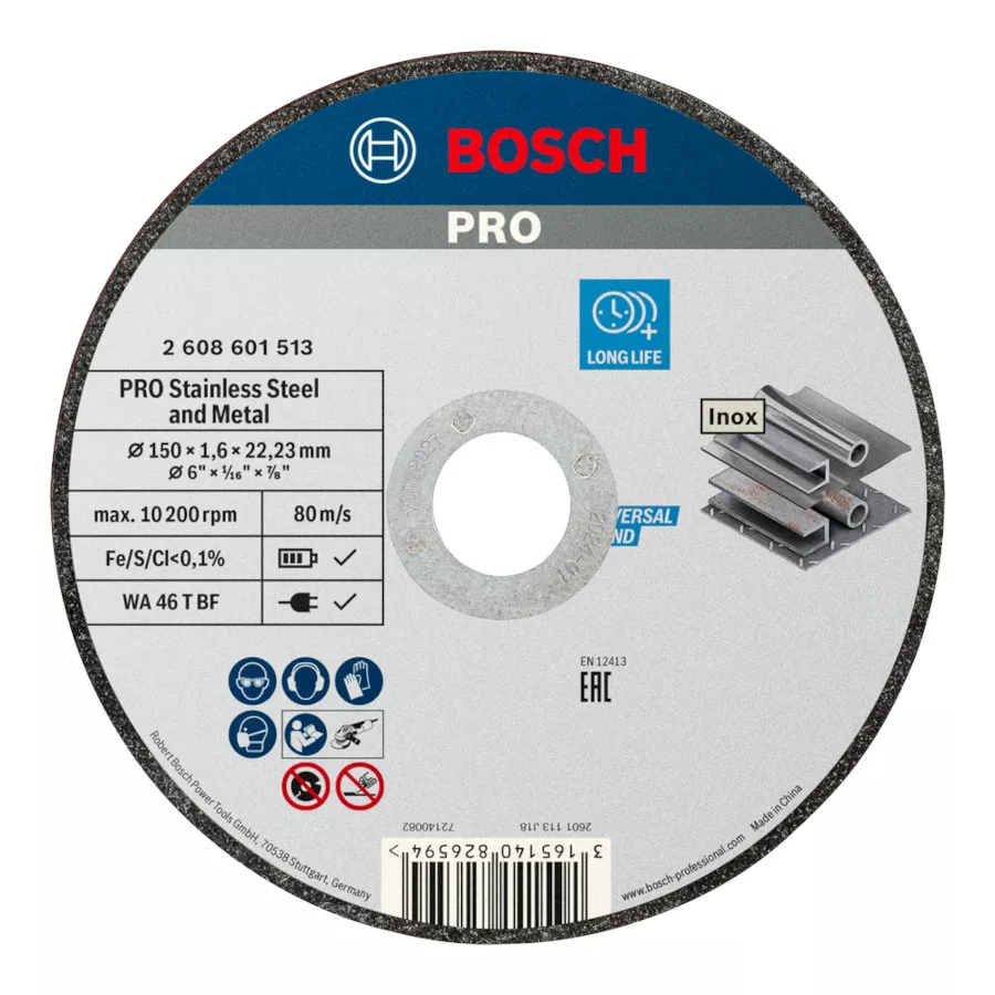 disque à tronçonner PRO Stainless Steel and Metal Ø150mm